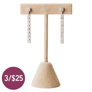 Silver Linear Crystal Drop Earrings